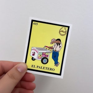 Adesivo "El Paletero" della Lotería / Arte del venditore di gelati messicano / Adesivo in vinile per computer portatili, bottiglie d'acqua e altro