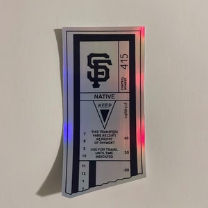 Holographic Muni Transfer Sticker | Shimmering San Francisco Transit Art | Vinyl Sticker for Laptops, Water Bottles, & More