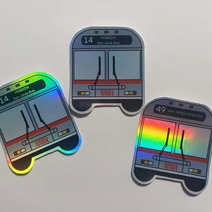 Aangepaste holografische San Francisco Muni-bussticker | Gepersonaliseerd Muni-ontwerp voor Bay Area-liefhebbers |