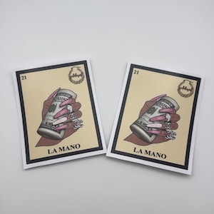 Lotería &quot;La Mano&quot; Sticker | Vinyl Sticker for Laptops, Water Bottles, & More