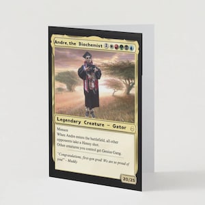 Custom Magic the Gathering-wenskaart | Gepersonaliseerde op MTG-geïnspireerde kaart voor verjaardagen, jubilea en speciale gelegenheden