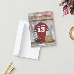 Aangepaste NFL-verjaardagskaart | Gepersonaliseerde verjaardagskaart voor je favoriete NFL-team | Cadeau voetbalfan