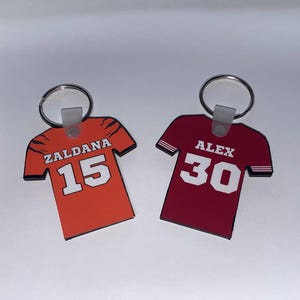 Custom NFL Keychain | Personalized with Team, Name & Number | Football Fan Gift