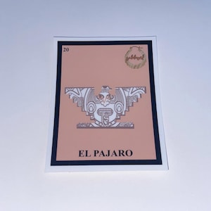 Naklejka Loteria „El Pájaro” | Sztuka ruchu Chicano | Naklejka winylowa na laptopy, butelki z wodą i nie tylko