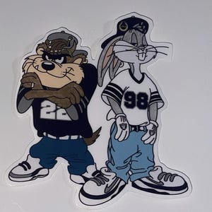 Raiders Maxx Crosby and Alexander Mattison Sticker | Fun NFL Cartoon Crossover | Vinyl Sticker for Laptops, Water Bottles, & More