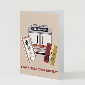 Heb een Hella Hyphy-verjaardagskaart | SF Muni: bus-, transfer- en fastpass-ontwerp | Unieke Bay Area-verjaardagskaart