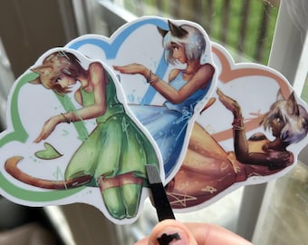 Catgirl Heart Stickers- 3 in. Vinyl Stickers
