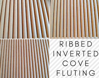 Fluted Cove Paneling | Ribbed Paneling | Wainscoting Paneling | PVC, Wood, MDF, Textured Paneling for Island Cabinets, Walls, Trim, Cladding