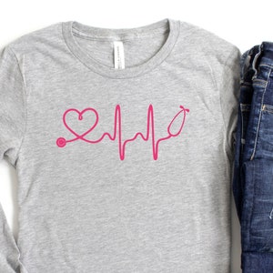 Nurse EKG Heartbeat Shirt, Nurse Appreciation Tee