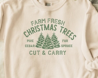 Farm Fresh Christmas Trees-hoodie/sweatshirt met ronde hals/T-shirt met lange mouwen, shirts voor kerst en feestdagen