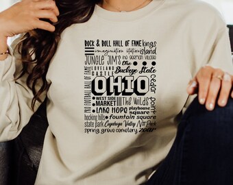 Ohio Landmarks Graphic Sweatshirt, Ohio Pride Tee