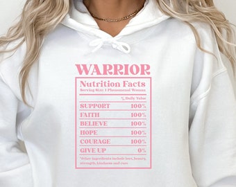 Bröstcancerkrigaren Hoodie: Näringsfakta, Medvetenhetsstöd