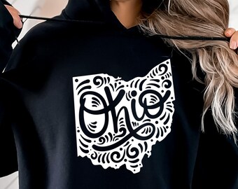 Ohio Pride Sweatshirt, Decorative State Design