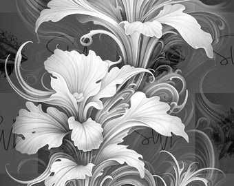 Flowers Digital Image/Laser Prepped/ JPG & PNG