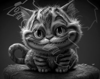 HD Greyscale cat image- laser ready