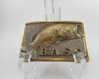 ヴィンテージ真鍮製ベルトバックル B.A.S.S. 1980 - Etsy 日本