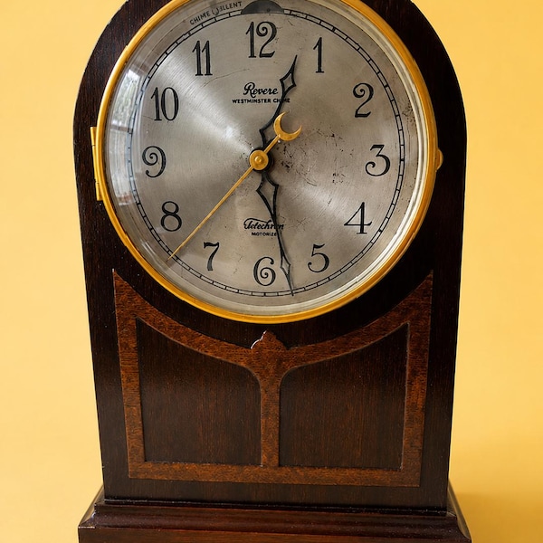 Antique Revere Telechron Westminster Chime Electric Mantel Clock c1930 Mahogany