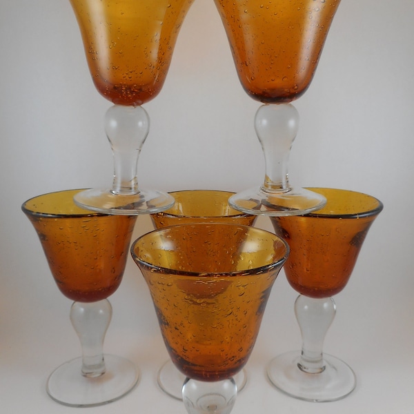 Artland Bubble Glass Goblets Etsy