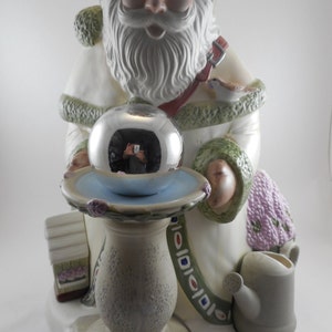 Pfaltzgraff Nature Wood gazing ball Santa cookie Jar