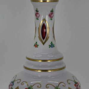 MOSER Bohemian opaline cased cut ruby red decanter CIRCA 1960s
