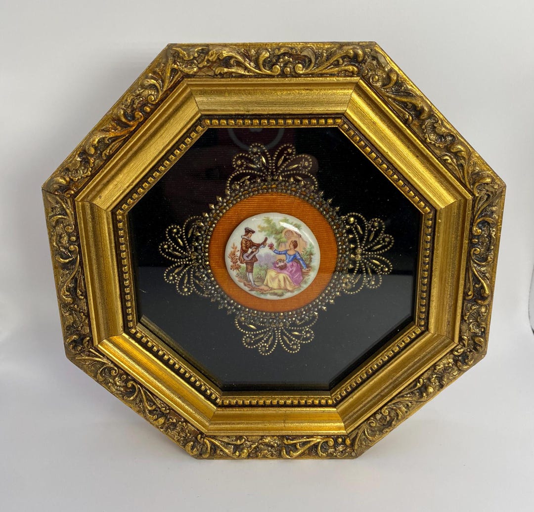Romantic Rococo Revival Gilt Shadowbox Miniature Court Wall Art CIRCA ...