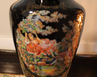 ARDALT Italie vase floral noir vintage vers les années 1960