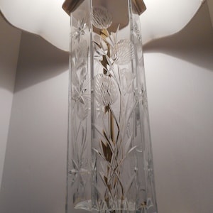 STUNNING Mid-Century Modern Crystal and Brass Table Lamp