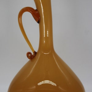 EMPOLI Italian butterscotch amber glass cased big ewer CIRCA 1950s