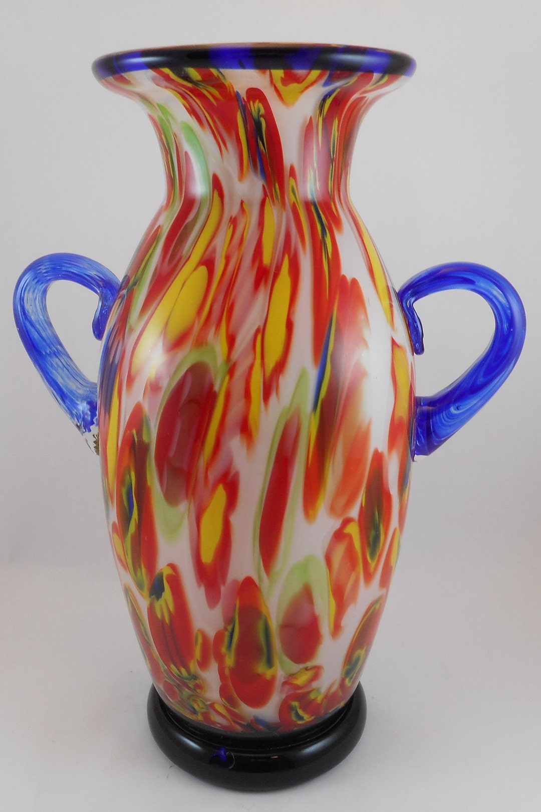 MURANO Glass Art Vase Blue CIRCA 1960s Etsy