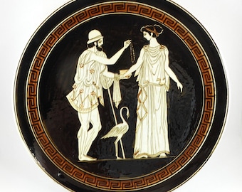 Vintage Kerameikos Greek Mythology Plate, Hand-Painted Hellenic Wall Art