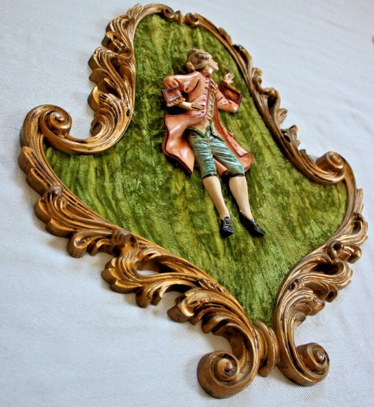 FONTANINI Baroque Set of Three Depose Velvet Lined Wall Art