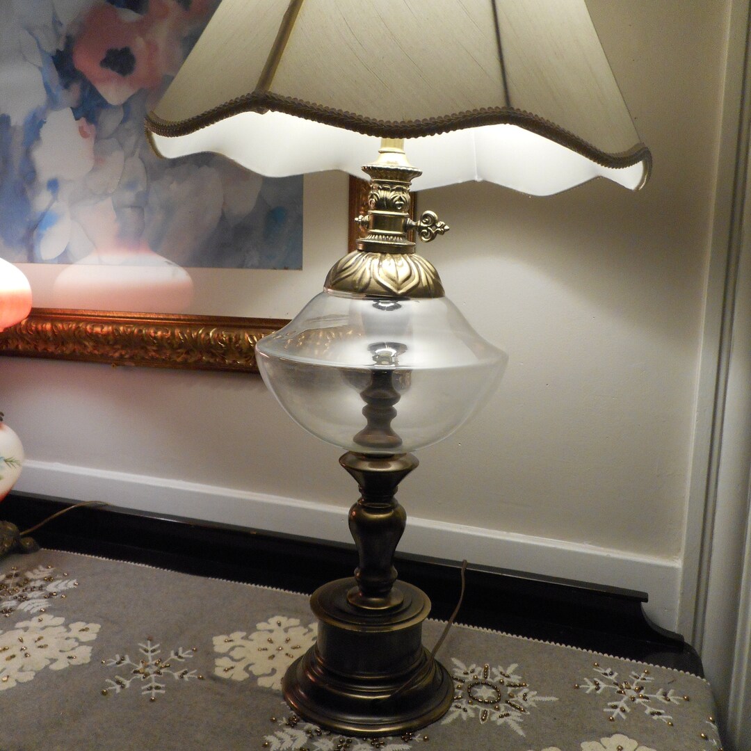 LEVITON Regency Glass Lamp CIRCA 1950s Etsy