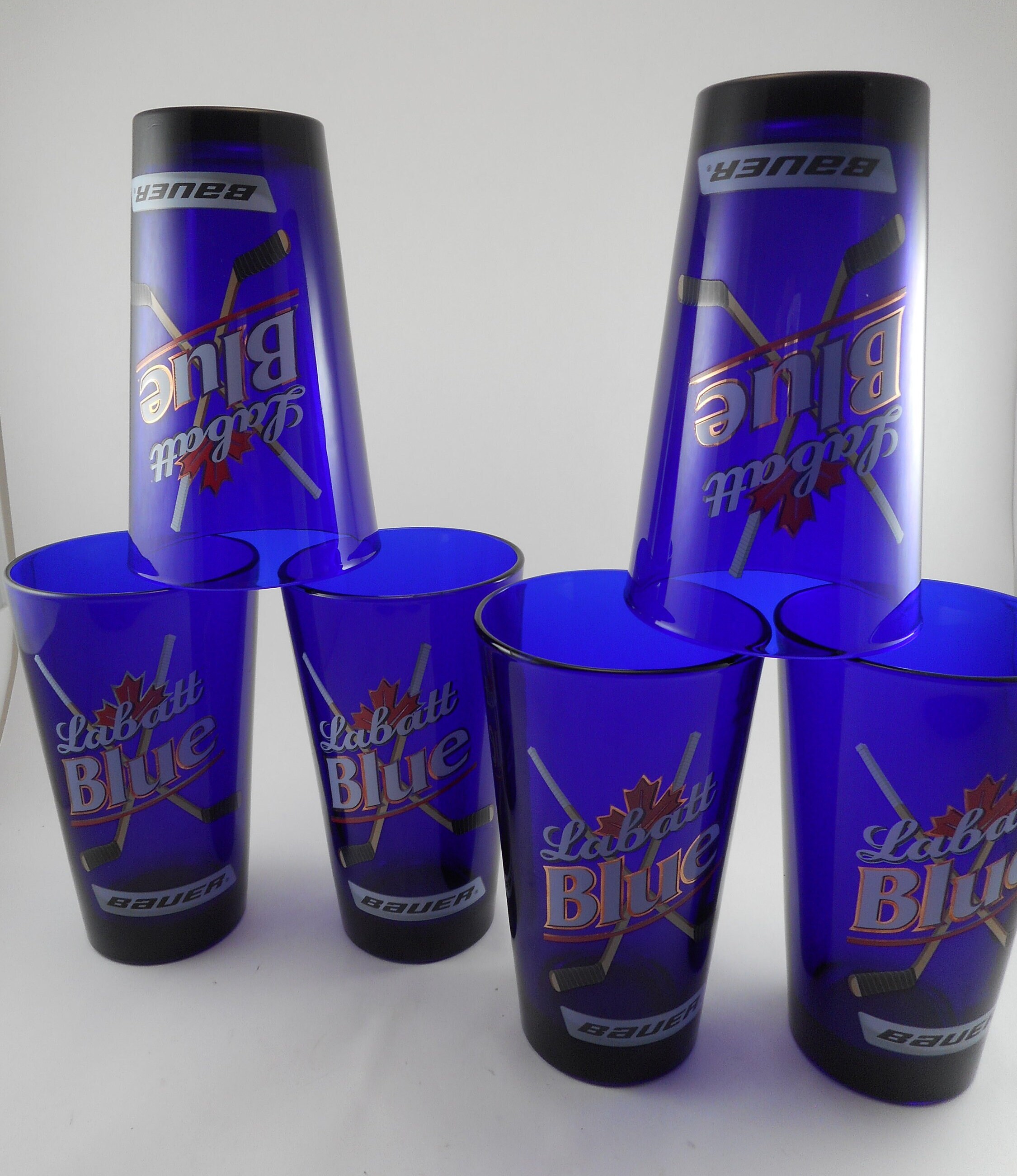 6 Retro Labatt Blue Glass With Classic Libbey Cursive L - Etsy