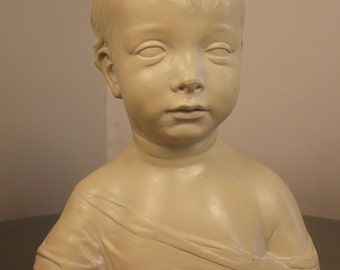 1979 Austin Prod Face Statue Plaster Abstract Design Bold Vintage