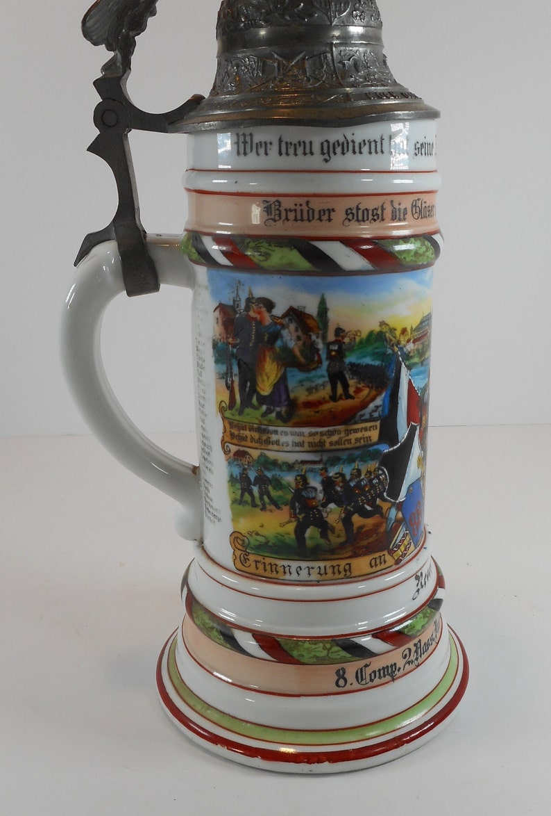 RARE German Lithophane Regimental Beer Stein Rgt 88 CIRCA 1905 Etsy