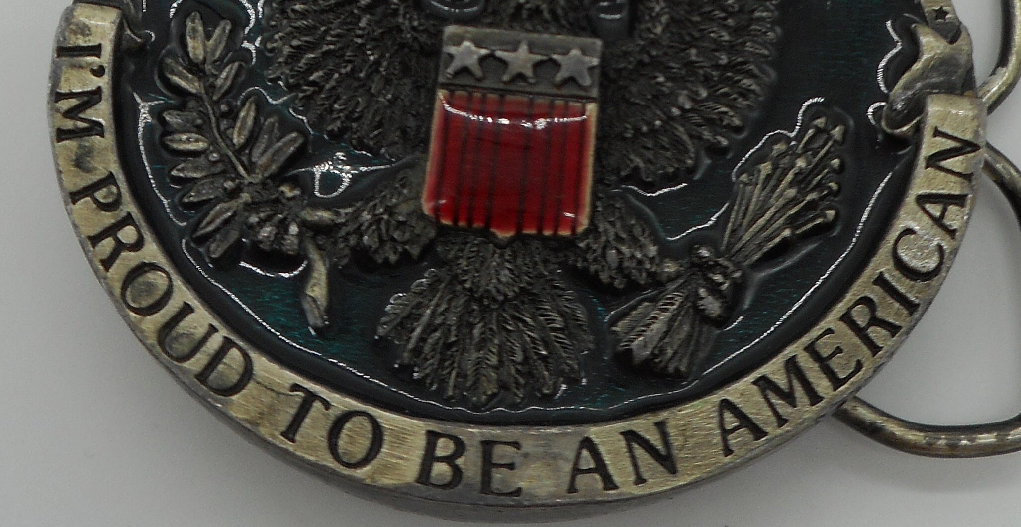 Boucle De Ceinture Vintage "I'm Proud To Be An American Trucker" - Bergamot Brass Works, Made In USA