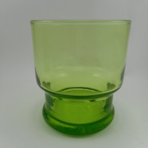 8 GREEN apple glasses heavy double base CIRCA 198… - image 4