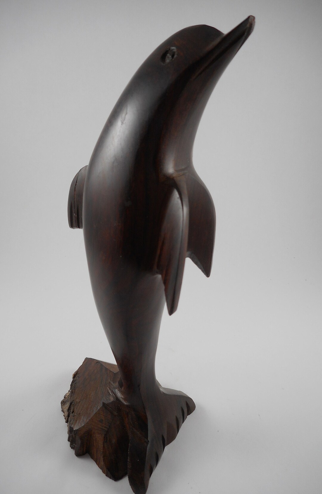 Beautiful Wood Dolphin Statue Etsy