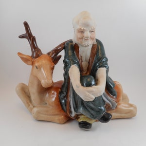 KINDER HARRIS Mudman with deer ceramic figurine CIRCA 1960s