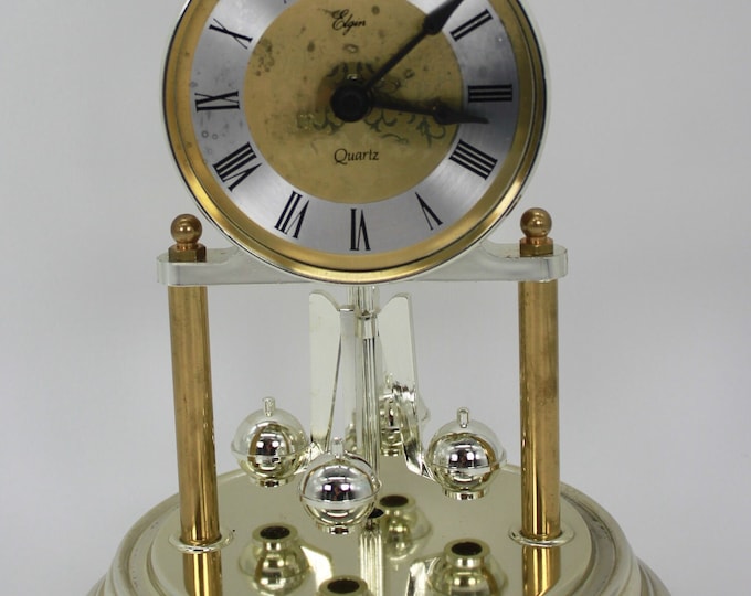 ELGIN Vintage Quartz Westminster Chime Battery Rotating Pendulum Clock