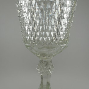 GLORius Vintage Früh Gepresstes Glas Großer Becher Kelch Klarer Kristall