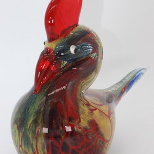 MURANO Art glass bird multicolor heavy figurine CIRCA 1970s