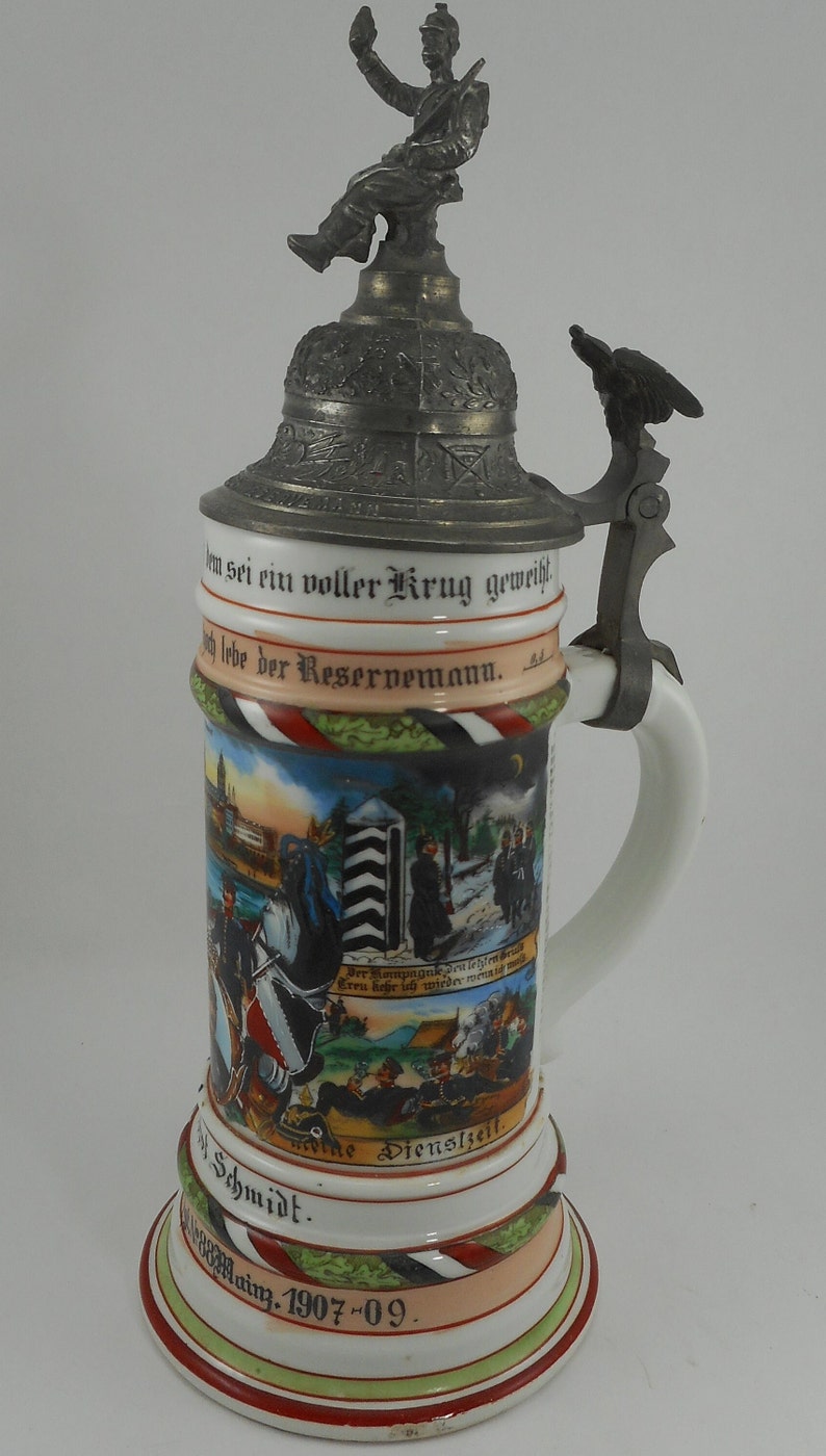 RARE German Lithophane Regimental Beer Stein Rgt 88 CIRCA 1905 Etsy