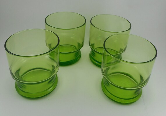 8 GREEN apple glasses heavy double base CIRCA 198… - image 3