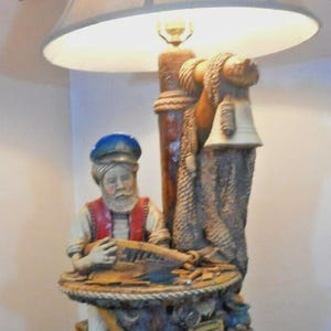 Apsit Brothers California - Nautical Sea Captain Ship Builder Lamp 1980s