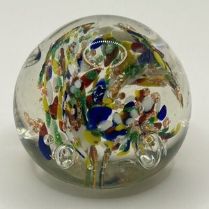 Vintage Murano Magnum style multicolor spatter Paperweight CIRCA 1980s