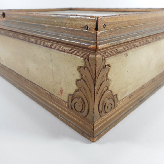 RARE Antique wooden box Victorian decorative lid … - image 5