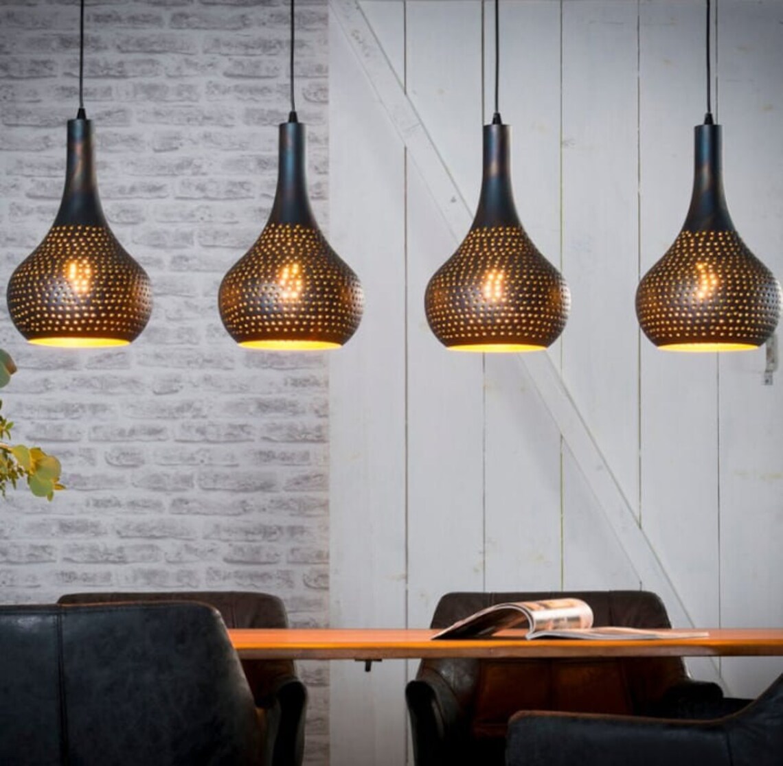 SET OF 4 Black Ceiling Light Metal Handmade in Etsy