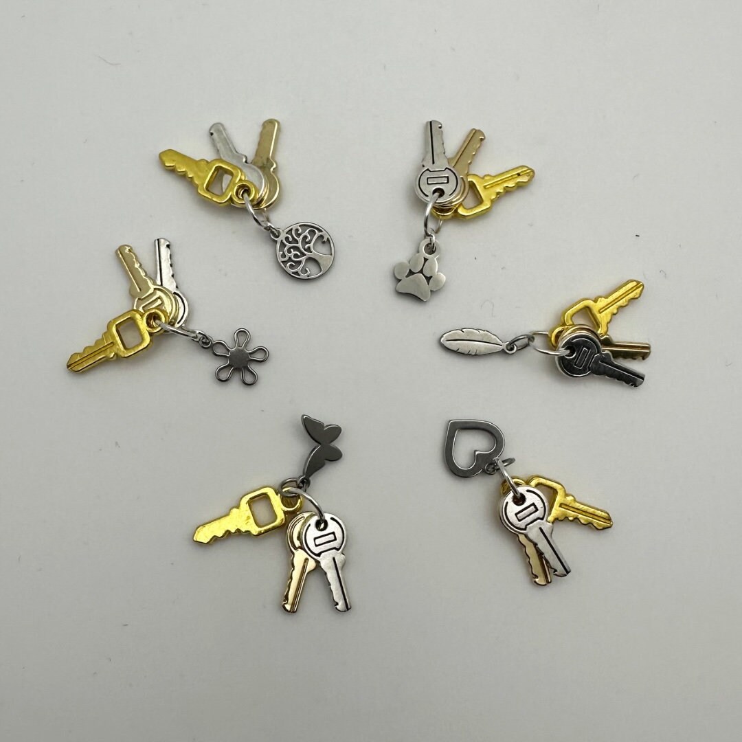 112 Dollhouse Modern Miniature Keys on a Choice of Keyrings Etsy