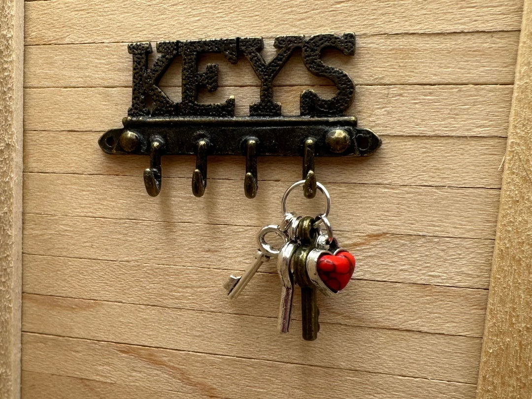 112 Dollhouse Keys Mini Keys on a Red or Blue Heart Keyring Etsy